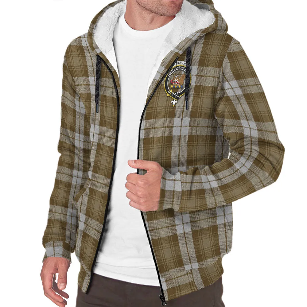 Baillie Dress Tartan Sherpa Hoodie with Family Crest
