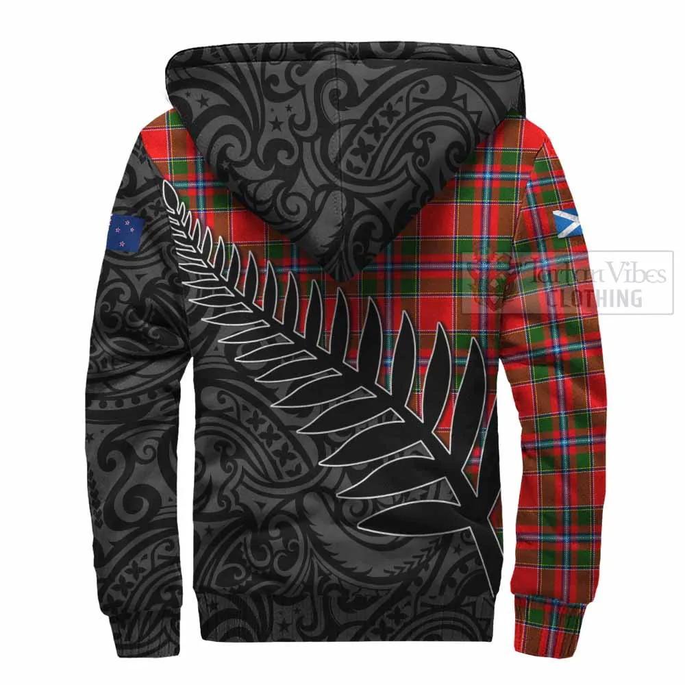 Butter Crest Tartan Sherpa Hoodie with New Zealand Silver Fern Half Style