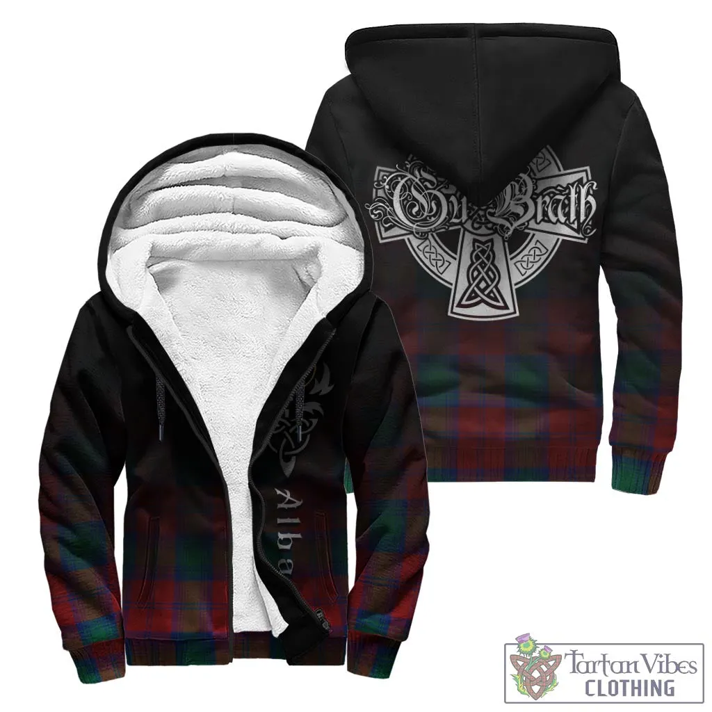 Byres (Byses) Tartan Sherpa Hoodie Featuring Alba Gu Brath Family Crest Celtic Inspired