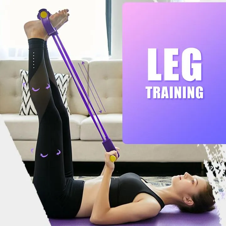 Fit: 4-Tube Pedal Fitness Rope for Woman & Men - Fitness Gum 4 Tube Resistance Bands Latex Pedal Exerciser Sit-up Pull Rope Expander Elastic Bands Yoga equipment Pilates Workout