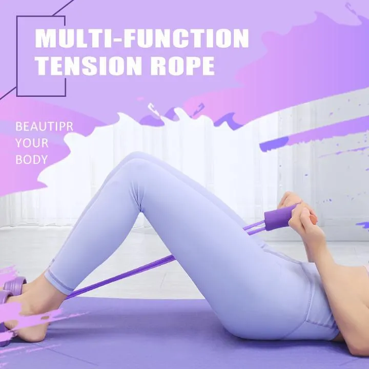 Fit: 4-Tube Pedal Fitness Rope for Woman & Men - Fitness Gum 4 Tube Resistance Bands Latex Pedal Exerciser Sit-up Pull Rope Expander Elastic Bands Yoga equipment Pilates Workout