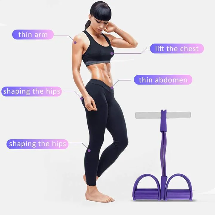 Fit: 4-Tube Pedal Fitness Rope for Woman & Men - Fitness Gum 4 Tube Resistance Bands Latex Pedal Exerciser Sit-up Pull Rope Expander Elastic Bands Yoga equipment Pilates Workout