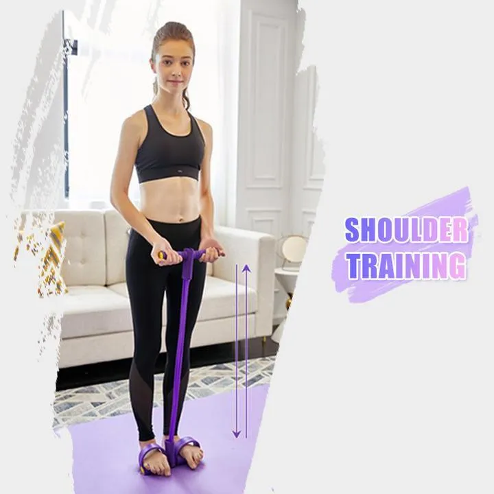 Fit: 4-Tube Pedal Fitness Rope for Woman & Men - Fitness Gum 4 Tube Resistance Bands Latex Pedal Exerciser Sit-up Pull Rope Expander Elastic Bands Yoga equipment Pilates Workout