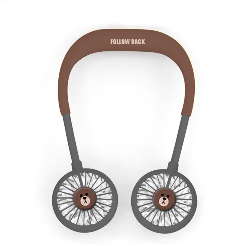Mini Fan Hanging Neck USB Charging Lazy Portable Travel Sports