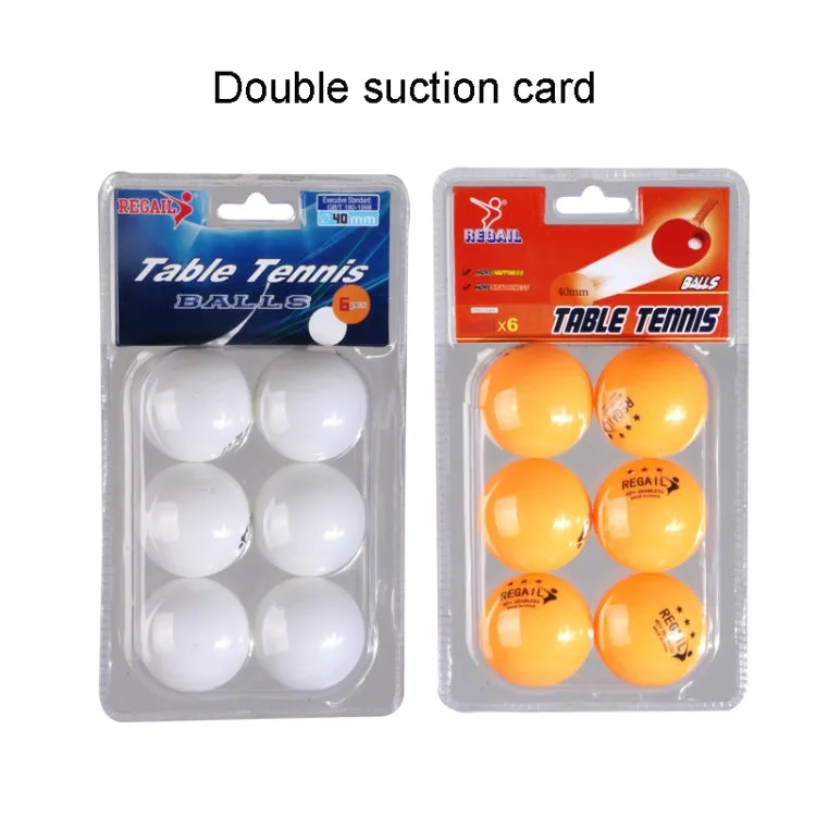 REGAIL 6pcs Training Table Tennis, Model: Dual Suction (Yellow)