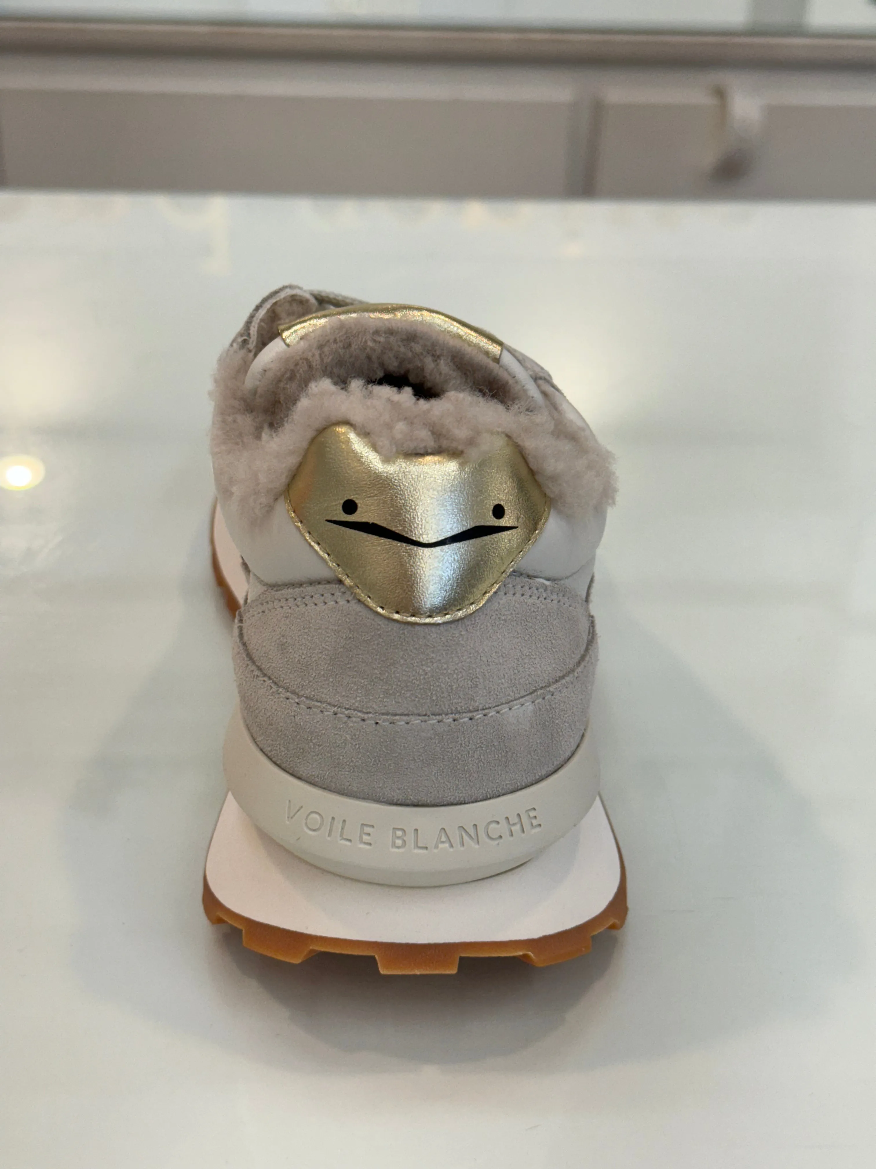 Voile Blanche - Qwark Fur Lined Sneaker in Ice White