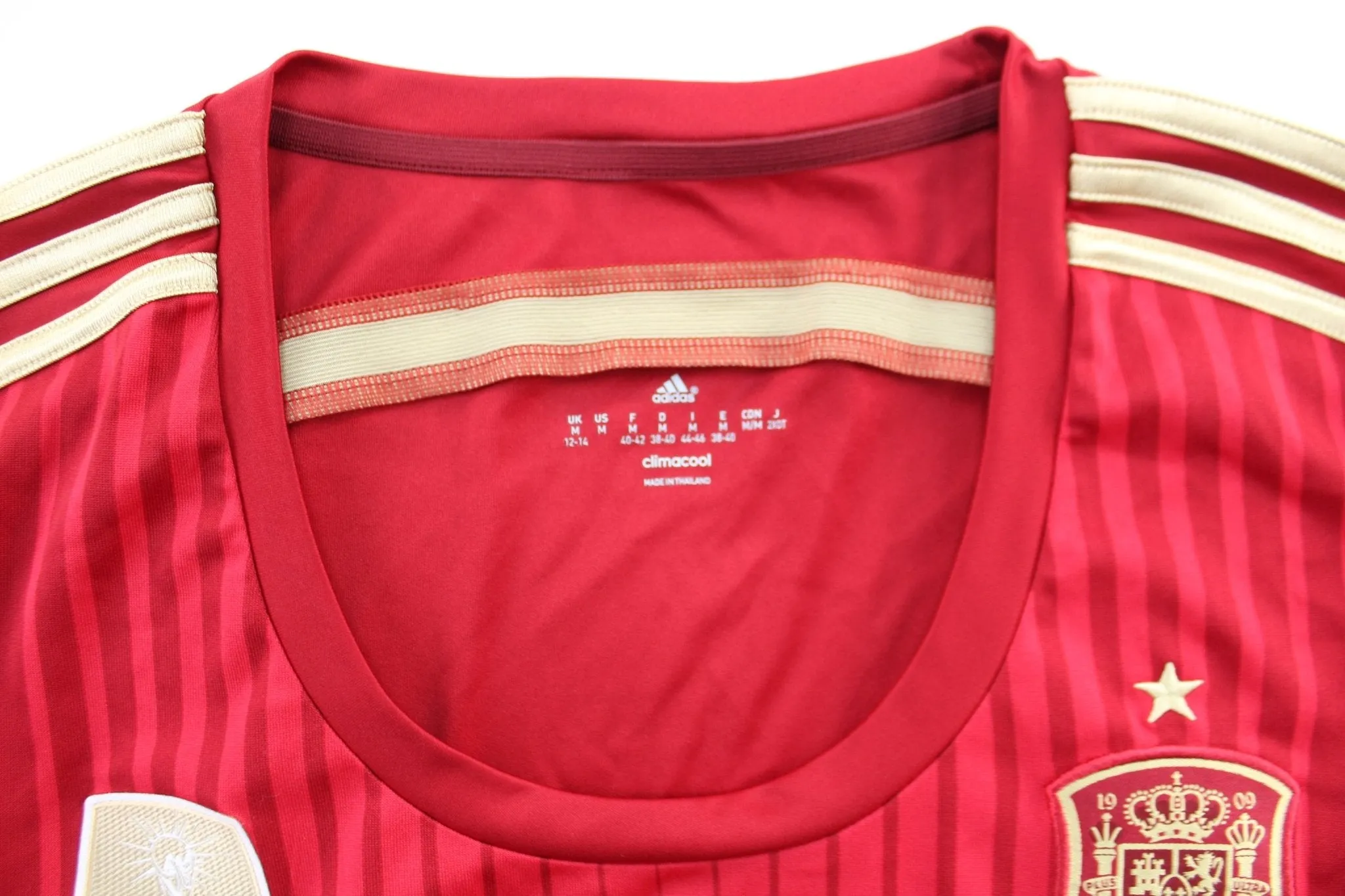 Women's Adidas Embroidered Logo Spain Striped Soccer Jersey