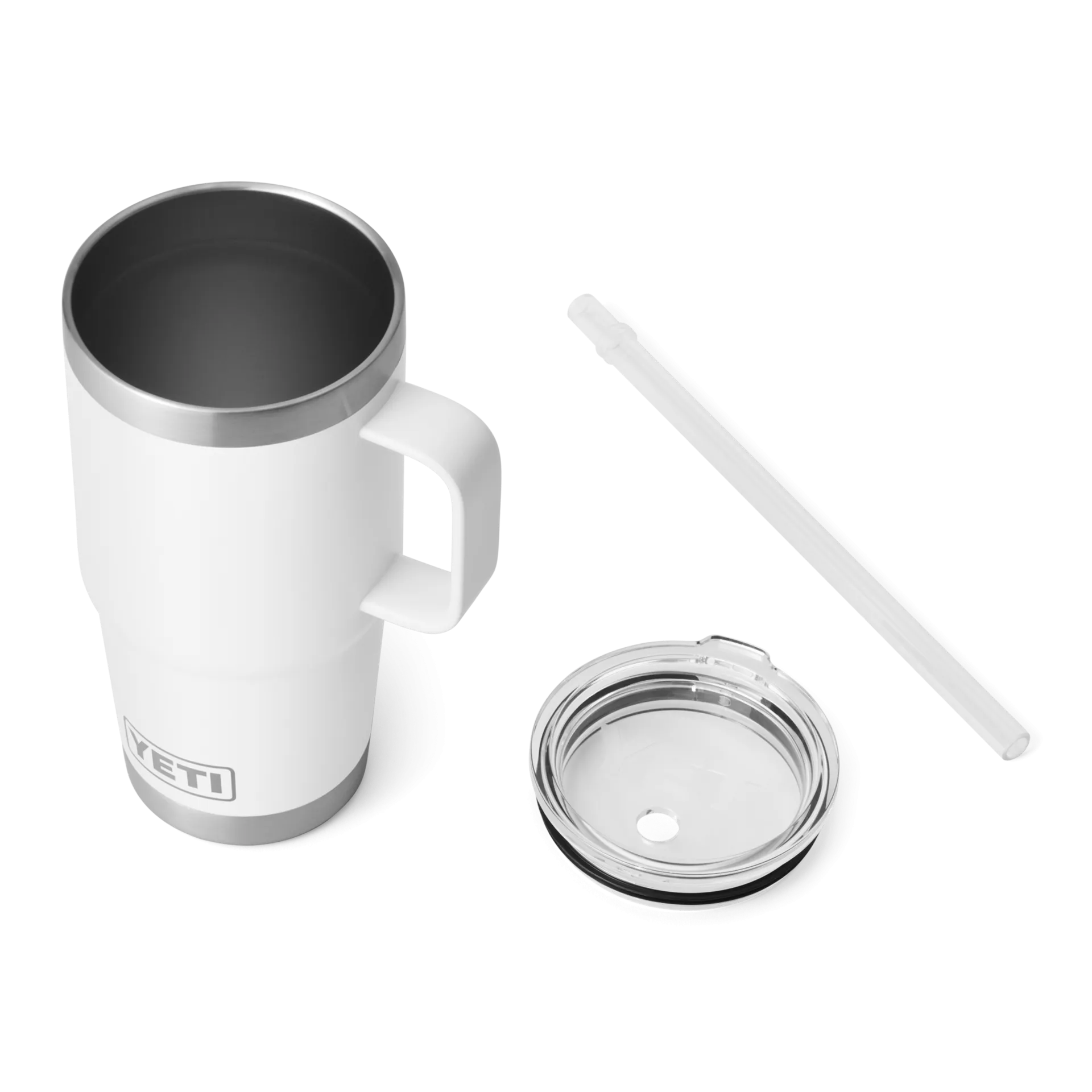 Yeti Rambler 25 Oz Custom Straw Mugs With Straw Lid, White