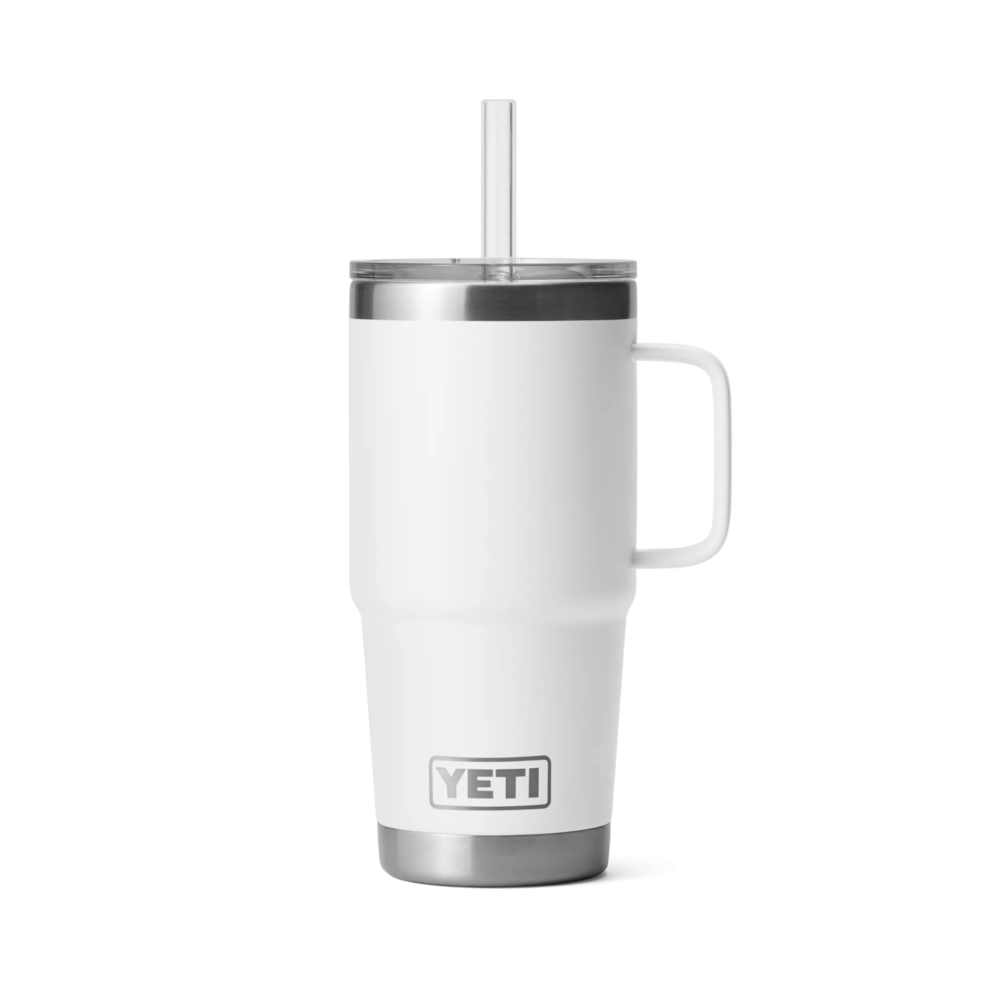 Yeti Rambler 25 Oz Custom Straw Mugs With Straw Lid, White