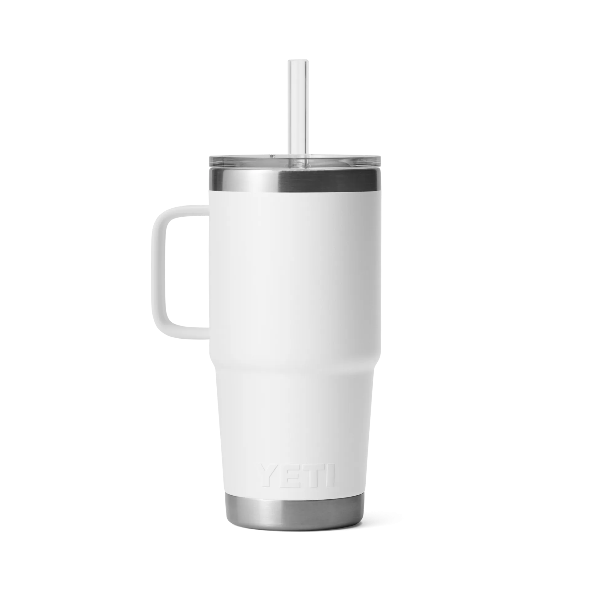 Yeti Rambler 25 Oz Custom Straw Mugs With Straw Lid, White